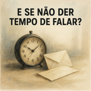 A pressa que chega tarde: quando o medo não é morrer, é não ter falado a tempo