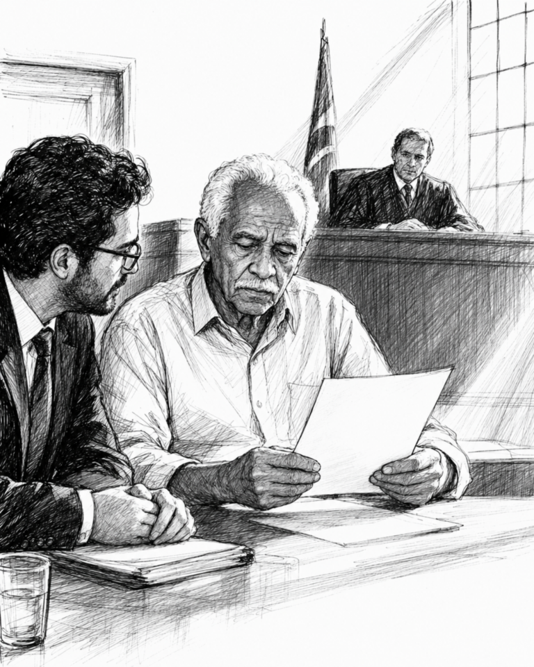 Aposentado no tribunal