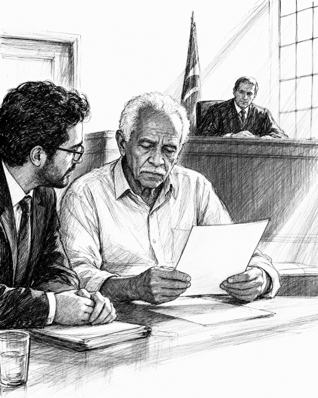 Aposentado no tribunal