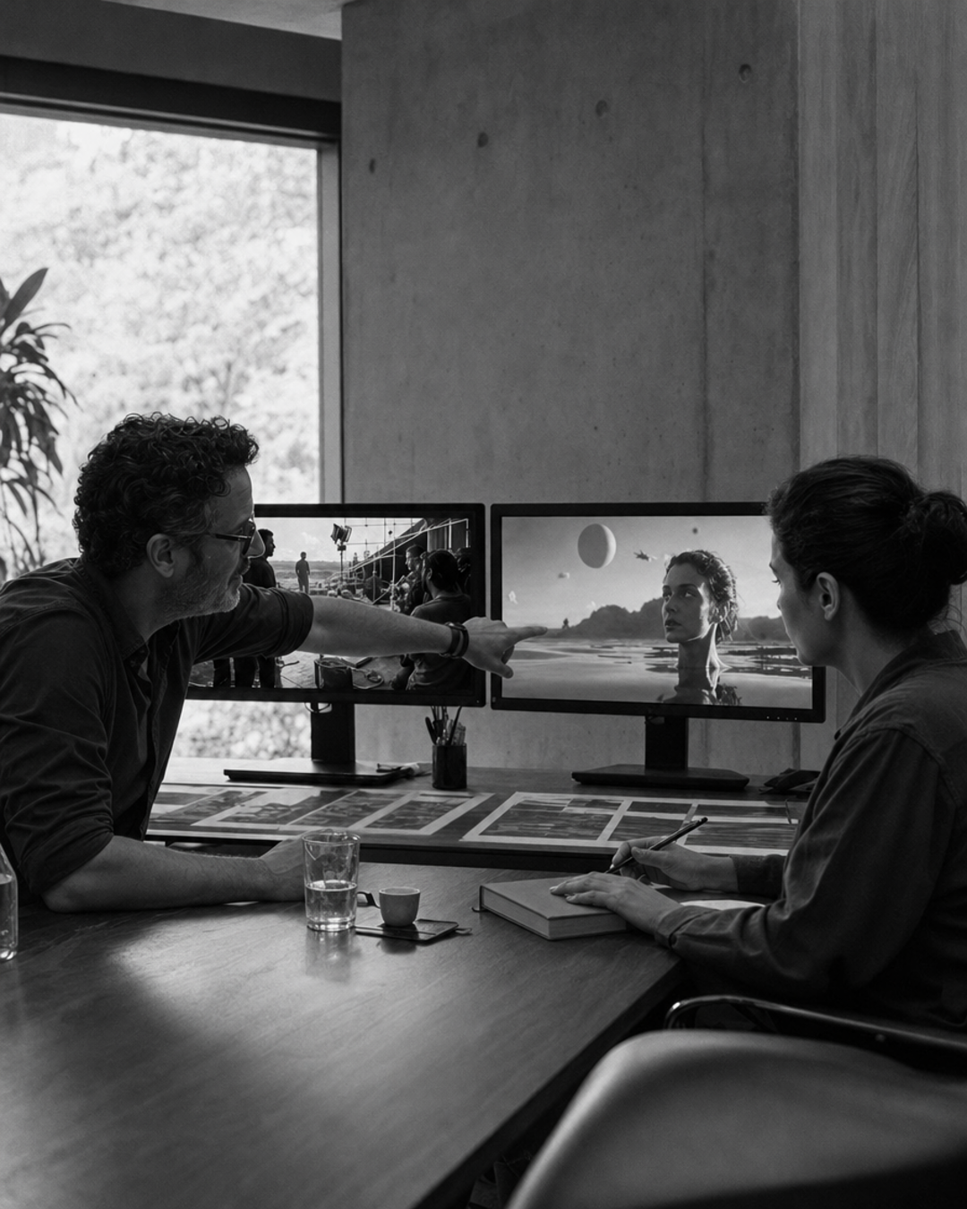 Produtor de cinema usando IA para planejar filme