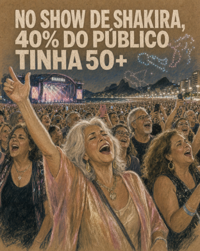 Adultos 50+ dançando no show de Shakira em Copacabana