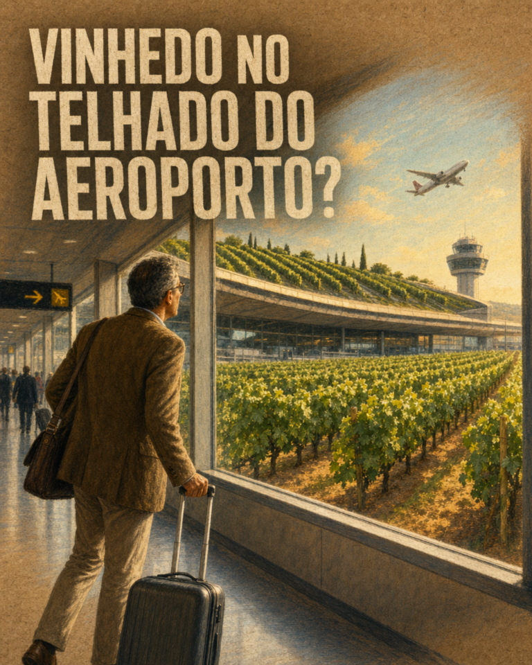 Aeroporto de Florença com vinhedo no telhado