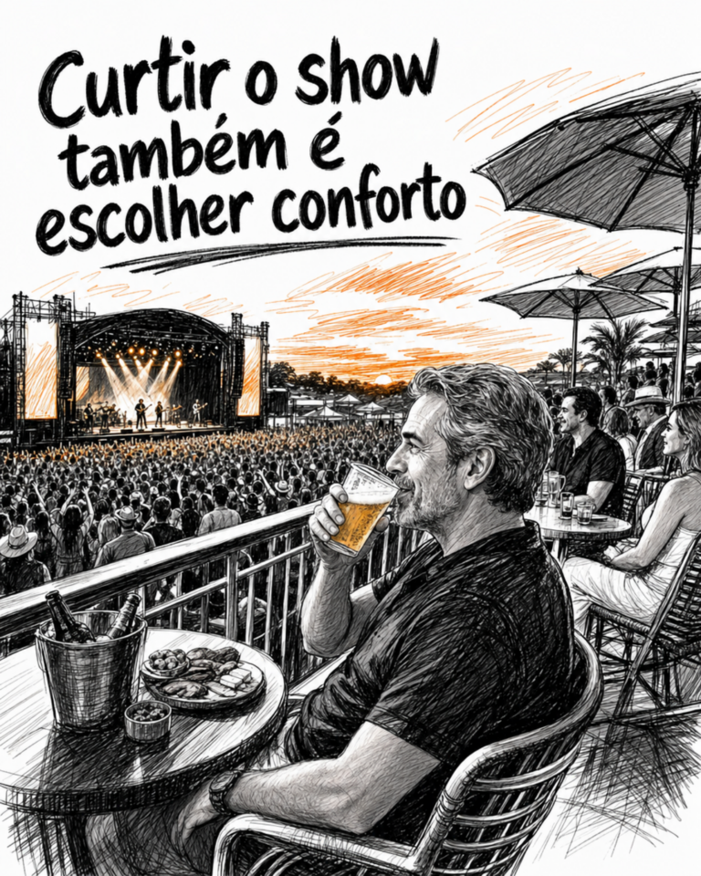 Adultos curtindo o camarote ao pôr do sol