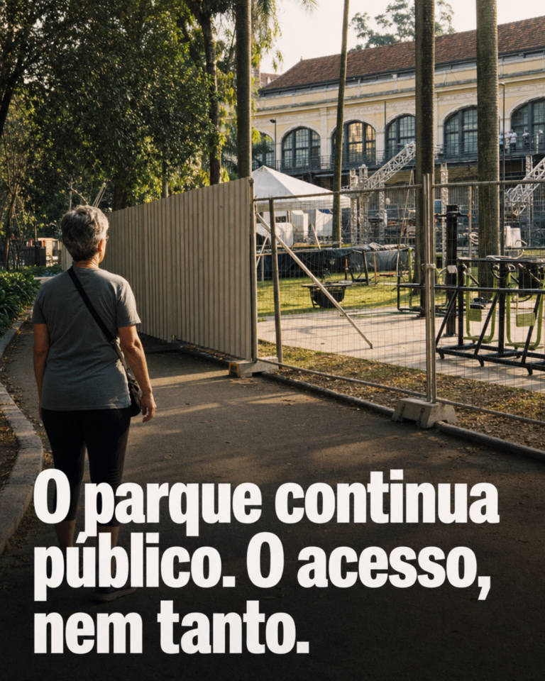 Portão com placa 'Alugado' no Parque da Água Branca