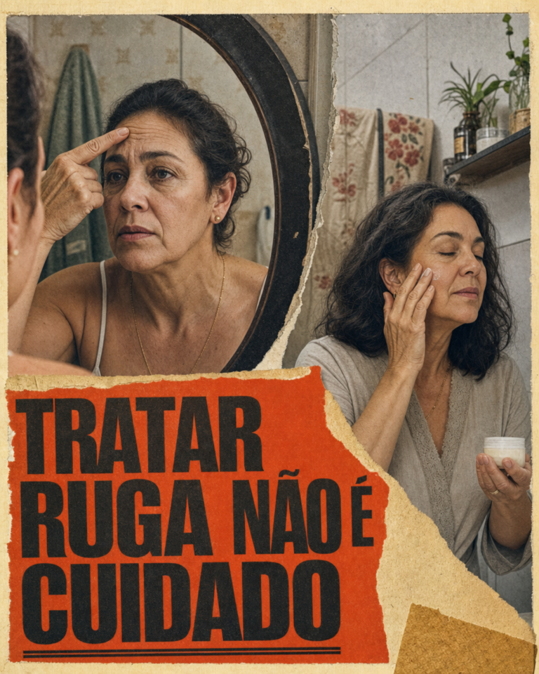 Aplicação de sérum coreano em pele madura