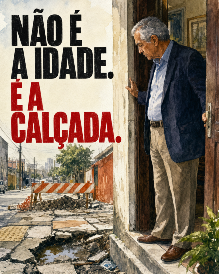 Buracos na calçada e o idoso em movimento