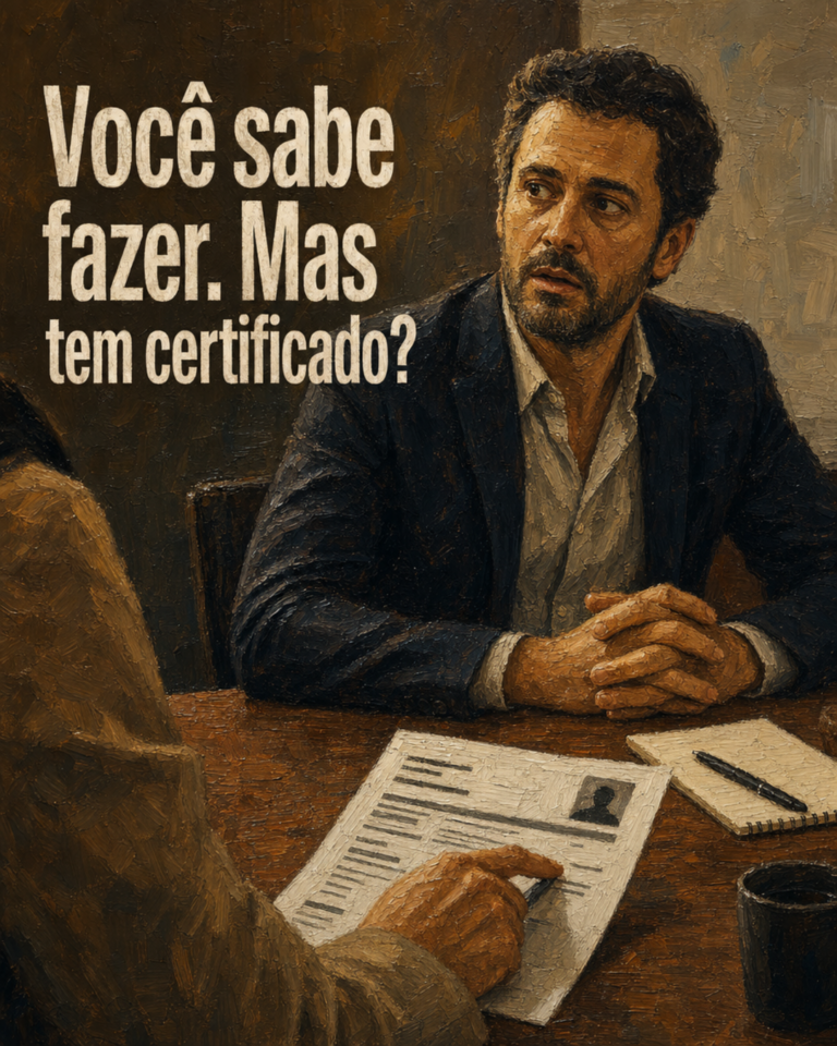 Adulto aprendendo marketing digital em casa