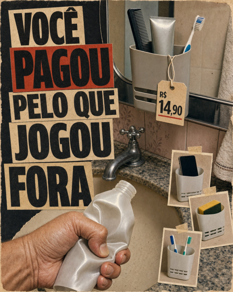 Shampoo vazio vira organizador