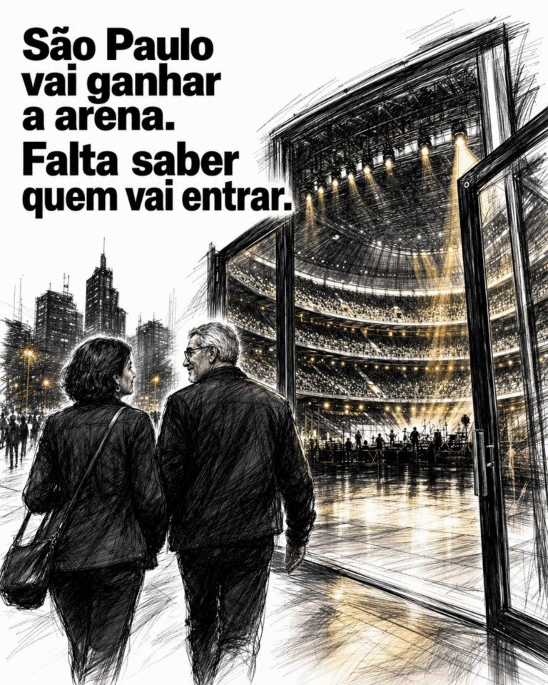 Casal curtindo concerto ao vivo na nova arena