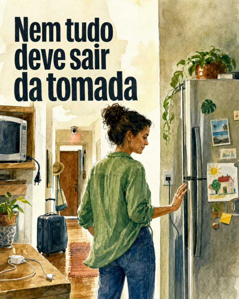 Desligando o ferro antes da viagem