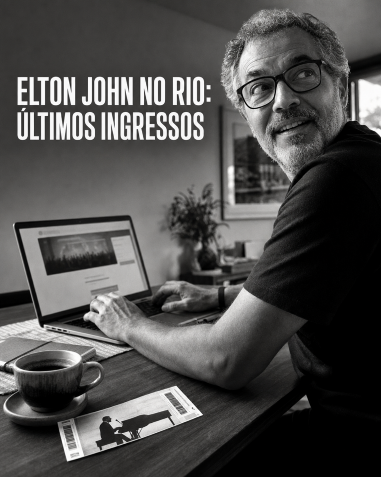 Fãs segurando ingressos para Elton John no Rock in Rio