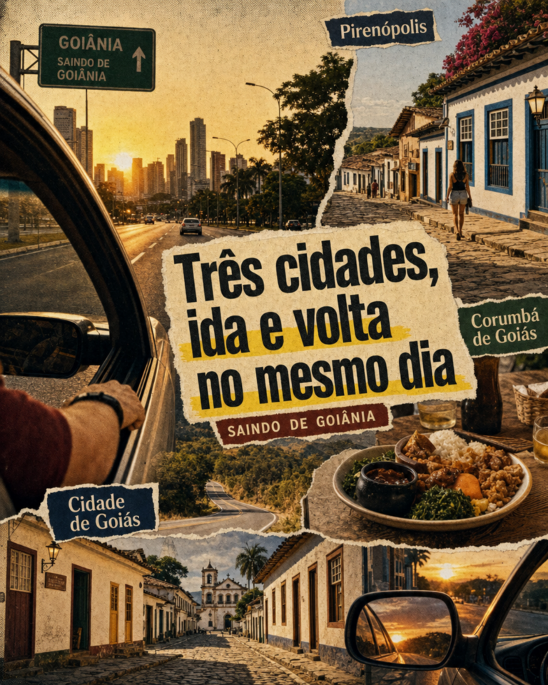 Carro na estrada rumo a cidades do interior de Goiás