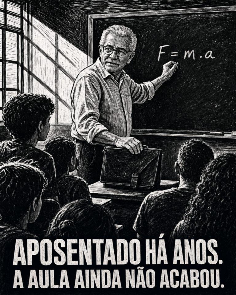 Professor aposentado na sala de aula